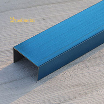 Bom preço PVD azul revestido de aço inoxidável de 8 mm de largura e 0,85 mm de espessura para decoração de parede on-line