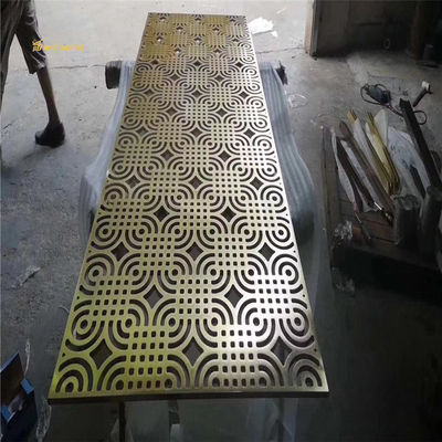 Bom preço Corte CNC de alumínio de tamanho personalizado Dividor de sala de revestimento de bronze amarelo on-line