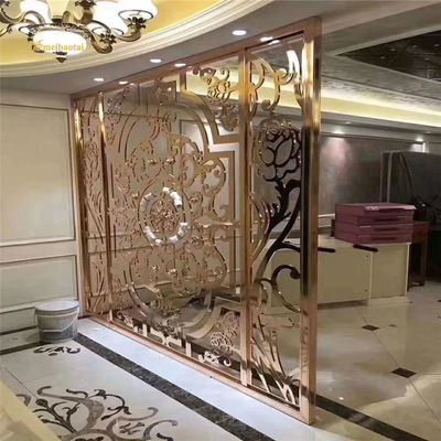 Bom preço Divisória de Sala em Metal Dourado Rosa com Corte CNC de Alumínio de 8mm de Espessura on-line