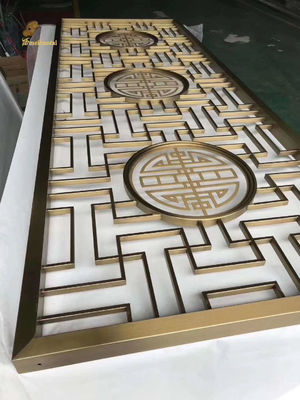 Bom preço Ss304 divisor de quarto de aço inoxidável cor dourada decoração de parede linha de cabelo on-line