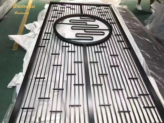 Tela Decorativa de Metal para Divisória de Sala em Aço Inoxidável com Superfície Escovada e Tamanho Personalizado na Cor Marrom