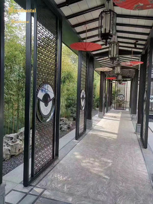 Bom preço Os divisores de sala PVD do quadro do preto do metal da linha fina revestiram o padrão do RUÍDO on-line