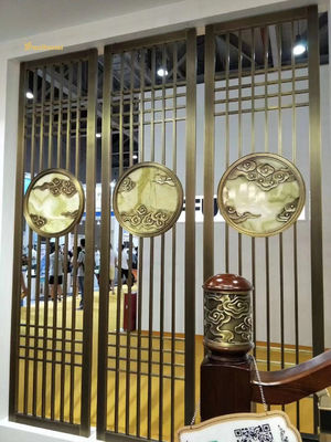 Bom preço SS304 201 Linha de cabelo de ouro Decoração de tela de aço inoxidável Hotel, Parede, Restaurante on-line