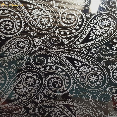Chapa de aço inoxidável gravada grau 304 com filme de PVC revestido, tamanho 1219x2438mm para uso decorativo