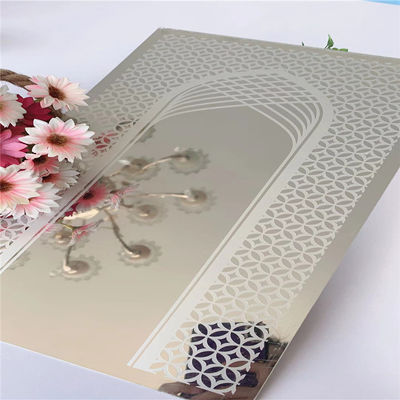 Bom preço 304 Grau Espelho acabamento gravado chapa de aço inoxidável 1219x2438mm para decoração de elevador on-line