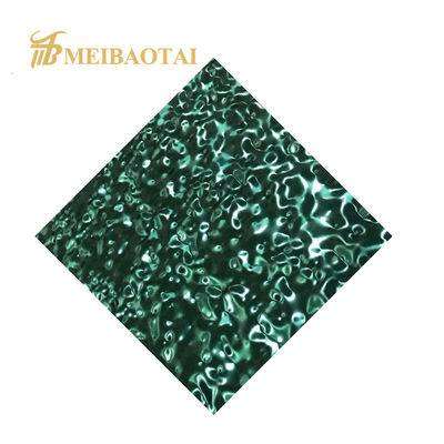 Bom preço Chapa de Aço Inoxidável com Revestimento Verde PVD e Padrão Ondulado Estampado, 0.65mm de Espessura para Decoração de Parede on-line