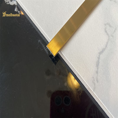 Acabamento Dourado Fosco em Aço Inoxidável 304, Perfil Metálico em T para Cantos, Padrão GB