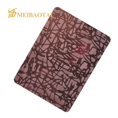 Folha de aço inoxidável 1500x3000mm de Rose Gold Brown Plating Embossed