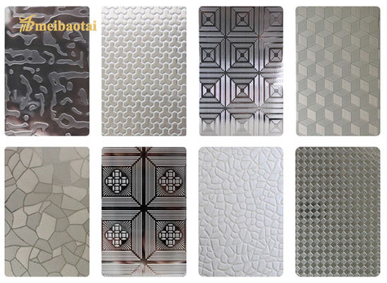 Bom preço SS304 201 4*8FT gravou a placa de aço inoxidável gravada da decoração da folha on-line