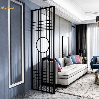Bom preço Tela Decorativa Divisória de Sala de Metal com Revestimento PVD Preto em Aço Inoxidável 201 de Tamanho Personalizado on-line