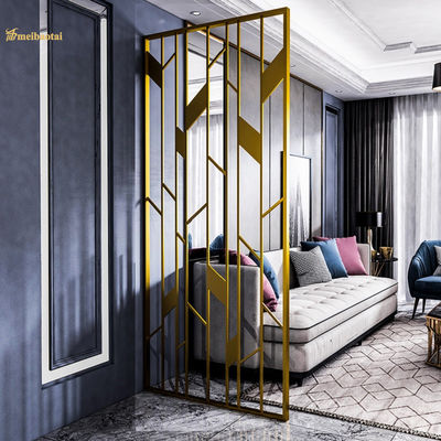Dividor de quarto de aço inoxidável de espessura de 8 mm revestido de ouro personalizado com técnica de corte a laser