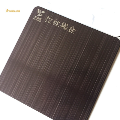 Quatro pés de espessura decorativa da placa 0.65mm dos SS do ouro de Brown da linha fina