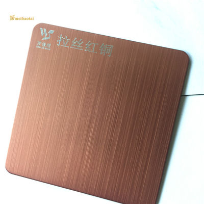 Bom preço JIS Standard Bronze Color Coated 0.65mm espessura Hairline Chapa de aço inoxidável para decoração arquitetônica on-line
