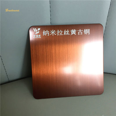 Bom preço Chapa de Aço Inoxidável 4 Pés Bronze Anti-Impressão Digital Cabelo Fino com 0,65mm de Espessura on-line